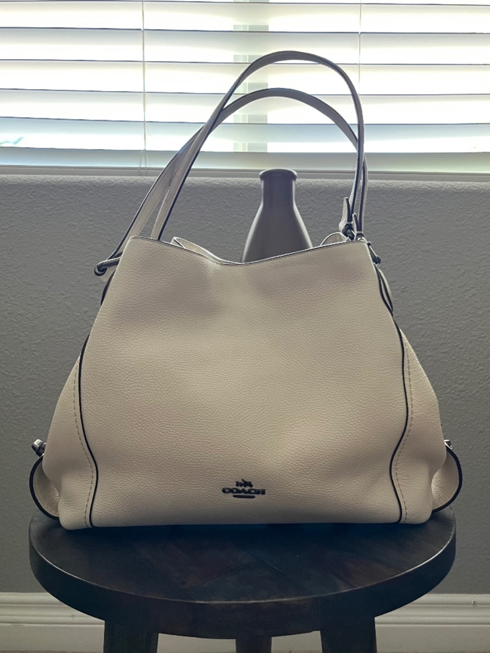 Coach Edie Shoulder Bag 31 in Polished Pebble Leather with Star Rivet